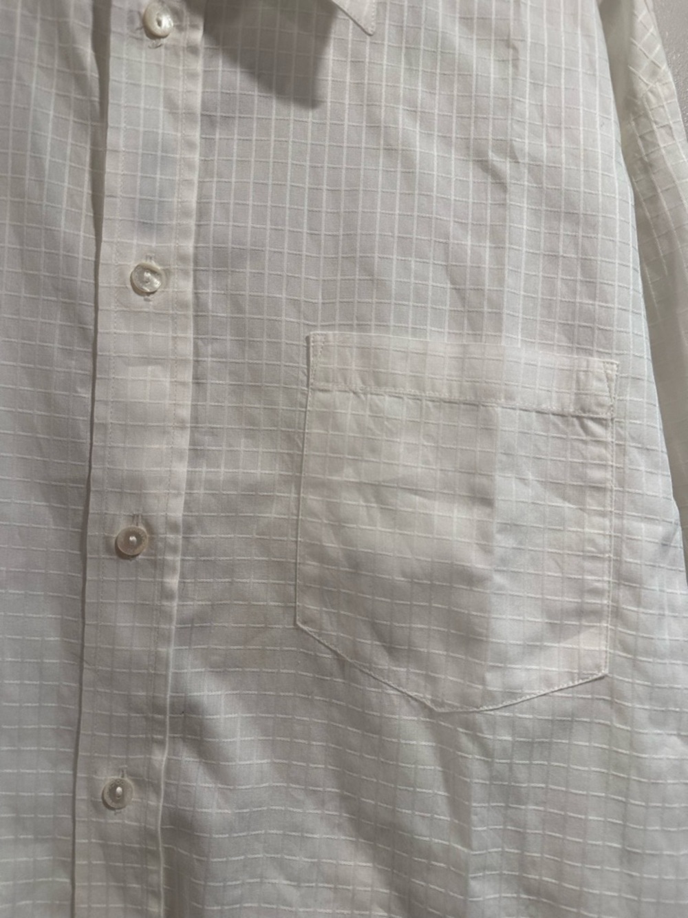 D&G Men's Off-White Textured Long Sleeve Dress Shirt Chest Pocket Formal Wear 40 - Picture 8 of 16